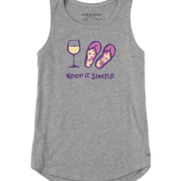 Life Is Good Tops - Life is Good® | Heather Gray Keep it Simple' 🩴 Crusher Hi-Low Tank Women